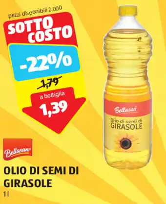 ALDI Bellasan OLIO DI SEMI DI GIRASOLE 1 l offerta