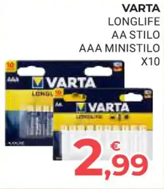 VARTA LONGLIFE AA STILO AAA MINISTILO X10