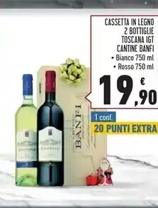 Conad Superstore Banfi cassetta in legno 2 bottiglie toscana igt cantine offerta