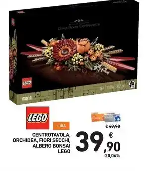 Spazio Conad Lego centrotavola , orchidea , fiori secchi , albero bonsai offerta