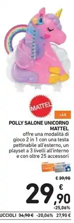Mattel polly salone unicorno