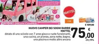 Spazio Conad Mattel nuovo camper dei sogni barbie offerta
