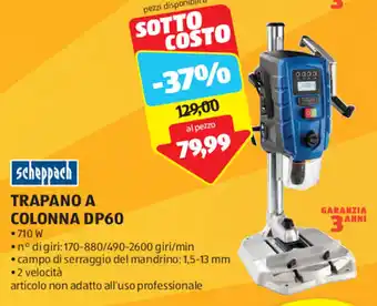 ALDI scheppach TRAPANO A COLONNA DP60 offerta