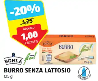 ALDI BONLA BURRO SENZA LATTOSIO 125 g offerta