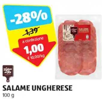 ALDI SALAME UNGHERESE 100 g offerta