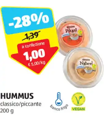 ALDI HUMMUS classico/piccante 200 g offerta