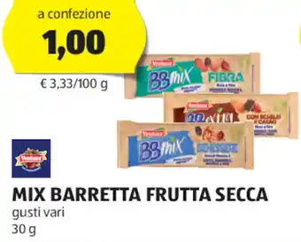 ALDI MIX BARRETTA FRUTTA SECCA gusti vari 30 g offerta