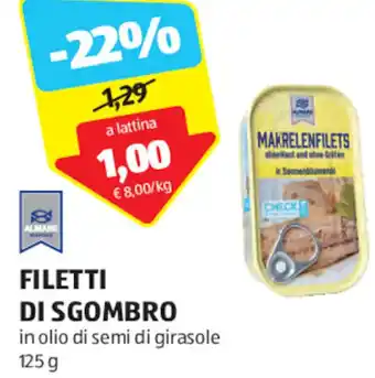 ALDI FILETTI DI SGOMBRO 125 g offerta