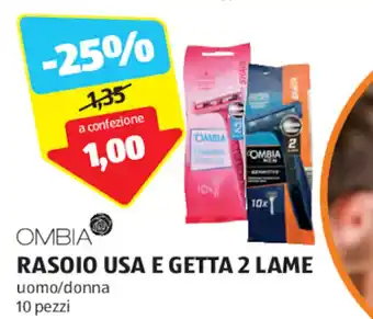 OMBIA RASOIO USA E GETTA 2 LAME