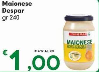 Eurospar Maionese Despar gr 240 offerta