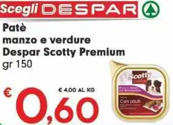 Patè manzo e verdure Despar Scotty Premium gr 150
