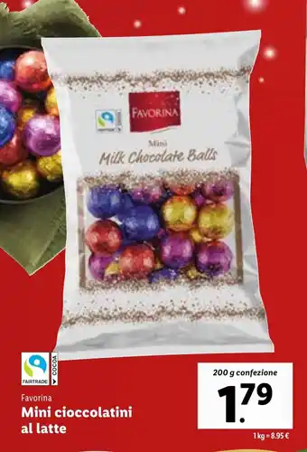 Lidl Favorina Mini cioccolatini al latte 200 g confezione offerta