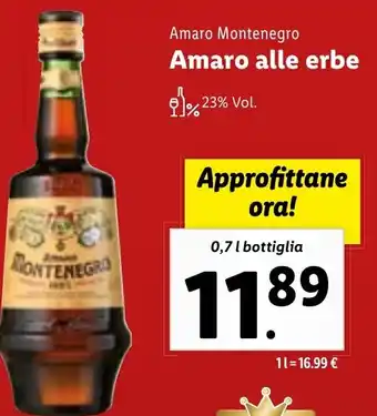 Amaro Montenegro Amaro alle erbe 0,7 l bottiglia