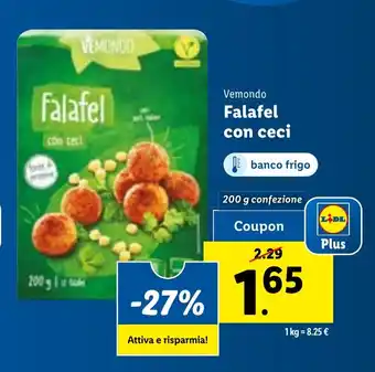 Lidl Vemondo Falafel con ceci 200 g confezione offerta
