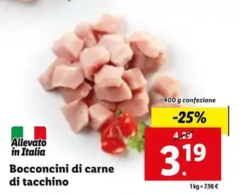 Lidl Bocconcini di carne di tacchino 400 g confezione offerta