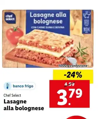 Lidl Chef Select Lasagne alla bolognese 1000g confezione offerta