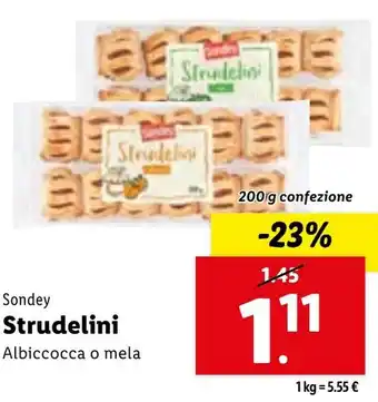 Lidl Sondey Strudelini 200 g confezione offerta