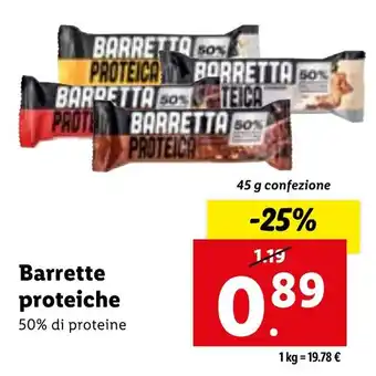 Lidl Barrette proteiche 45 g confezione offerta
