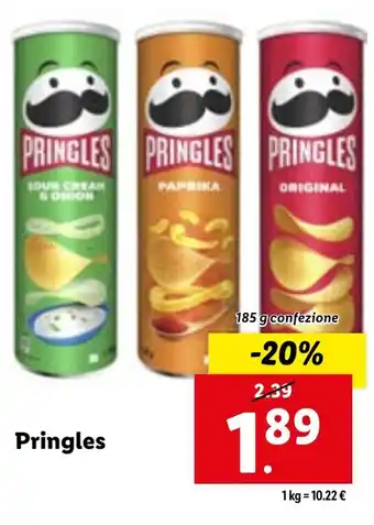 Lidl Pringles 185 g confezione offerta