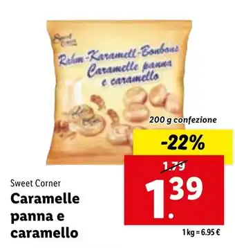 Lidl Sweet Corner Caramelle panna e caramello 200 g confezione offerta