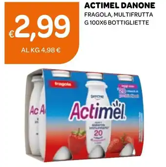 ACTIMEL DANONE FRAGOLA, MULTIFRUTTA G 100X6 BOTTIGLIETTE