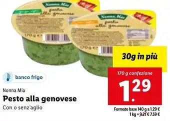 Lidl Nonna Mia Pesto alla genovese 170 g confezione offerta