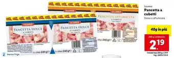 Lidl Salumeo Pancetta a cubetti 240 g confezione offerta