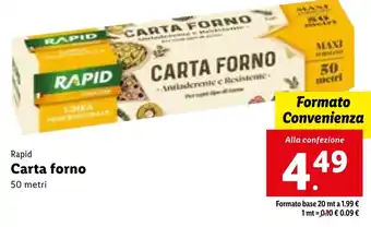 Lidl RAPID Carta forno offerta