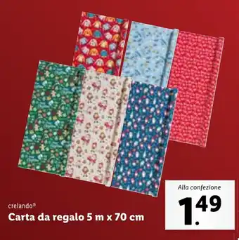 Lidl crelando Carta da regalo 5 m x 70 cm offerta