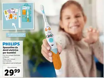Lidl PHILIPS Spazzolino da denti elettrico per bambini offerta