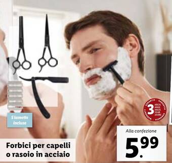 Lidl Forbici per capelli o rasoio in acciaio offerta