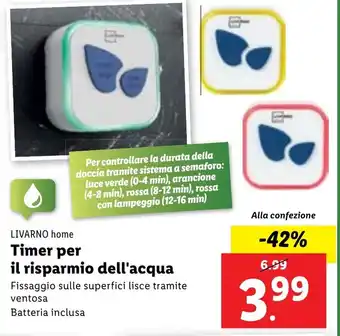 Lidl LIVARNO home Timer per il risparmio dell'acqua offerta