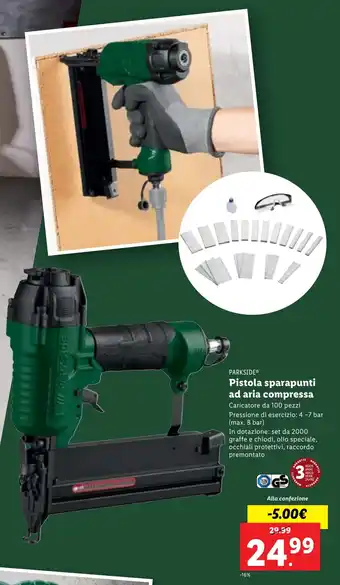 Lidl PARKSIDE Pistola sparapunti ad aria compressa offerta
