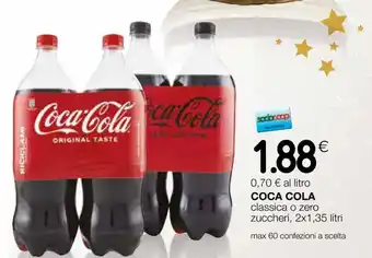 Coop Coca-Cola classica o zero zuccheri, 2x1,35 litri offerta
