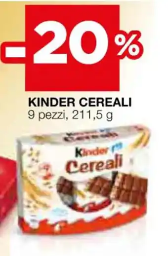 Coop KINDER CEREALI 9 pezzi, 211,5 g offerta