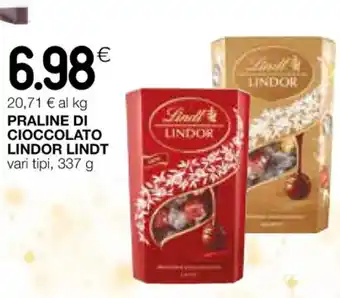 Coop PRALINE DI CIOCCOLATO LINDOR LINDT vari tipi, 337 g offerta