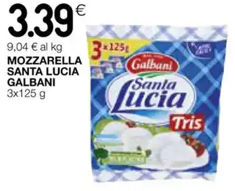 Coop Mozzarella SANTA LUCIA GALBANI 3x125 g offerta