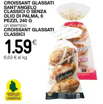 Coop CROISSANT GLASSATI SANT'ANGELO CLASSICI O SENZA OLIO DI PALMA, 6 PEZZI, 240 G offerta