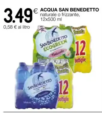 Coop ACQUA SAN BENEDETTO naturale o frizzante, 12x500 ml offerta