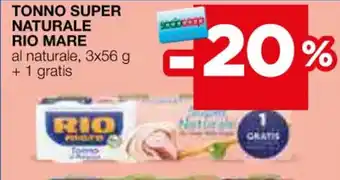Coop TONNO SUPER NATURALE RIO MARE offerta