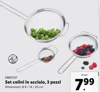 Lidl ERNESTO Set colini in acciaio, 3 pezzi offerta