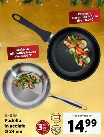 Lidl ERNESTO Padella in acciaio Ø 24 cm offerta