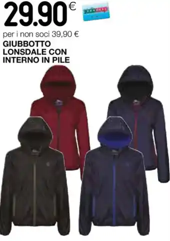 Coop GIUBBOTTO LONSDALE CON INTERNO IN PILE offerta
