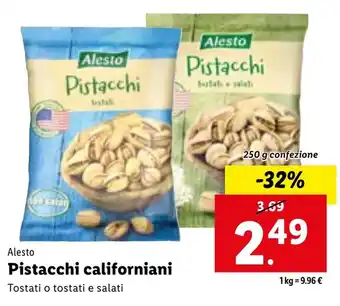 Lidl Alesto Pistacchi californiani offerta