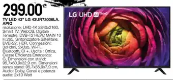Coop TV LED 43" LG 43UR73006LA. APIQ offerta
