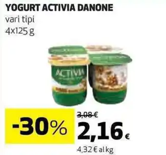 Coop YOGURT ACTIVIA DANONE vari tipi 4x125 g offerta