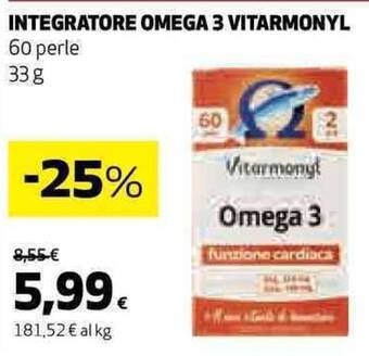Coop INTEGRATORE OMEGA 3 VITARMONYL 60 perle 33 g offerta