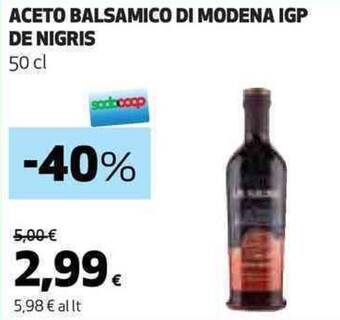 Coop ACETO BALSAMICO DI MODENA IGP DE NIGRIS 50 cl offerta