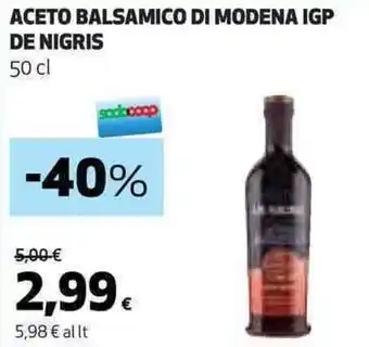 Coop ACETO BALSAMICO DI MODENA IGP DE NIGRIS 50 cl offerta