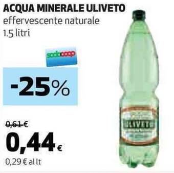 Coop ACQUA MINERALE ULIVETO effervescente naturale 1.5 litri offerta